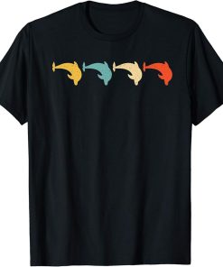 Dolphin Vintage Retro Beluga Fish Orca Lover 60s 70s Gift T-Shirt