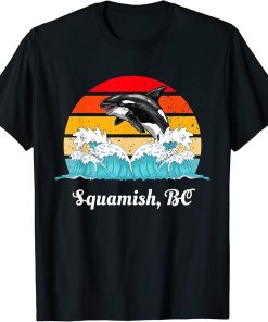 Vintage Squamish BC Distressed Orca Killer Whale Art T-Shirt